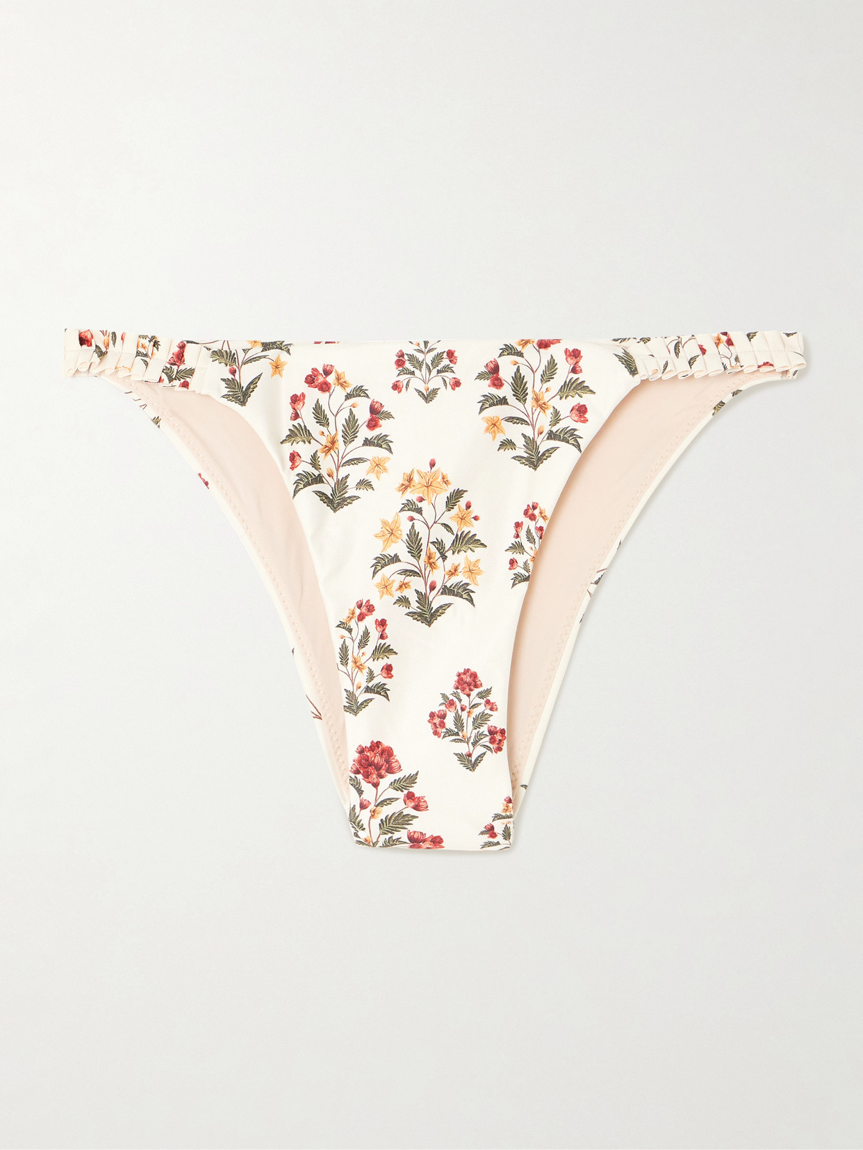 Agua by Agua Bendita - Vera Andes Ruffled Floral-print Stretch Recycled Bikini Briefs - Multi | NET-A-PORTER (US)