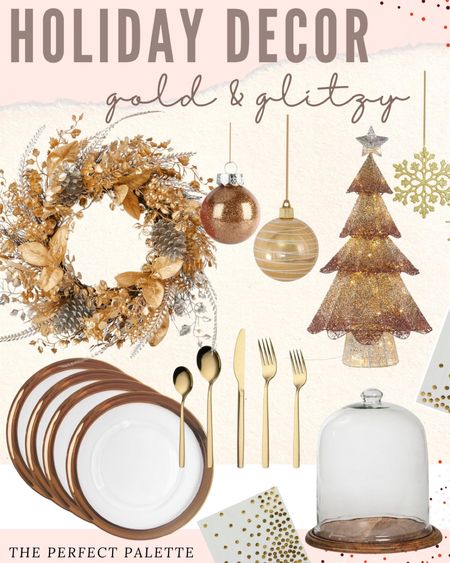 Gold Holiday Decor: Glitz wreath, golden tabletop tree, and dining must-haves for the holidays! ❤️✨🎄 #christmaswreath #christmas #entertaining 

#mercuryglass #christmasdecor #homedecor #holidaydecor #walmart #walmartfinds #walmarthome #mantle #candleholder  #hostess #holidayhostess #giftsforher


#LTKU #LTKHoliday #LTKsalealert #LTKunder100 #LTKwedding #LTKhome #LTKfamily #LTKSeasonal #LTKstyletip #LTKunder50