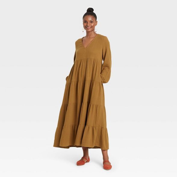 Women's Balloon Long Sleeve Tiered Dress - Universal Thread™ | Target