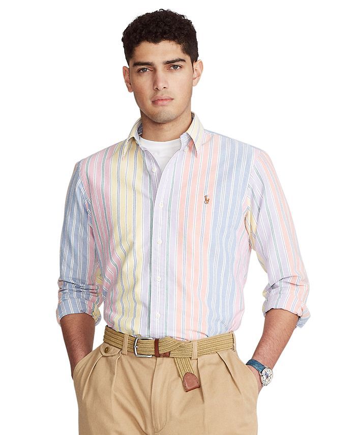 Men's Classic-Fit Striped Oxford Shirt | Macys (US)
