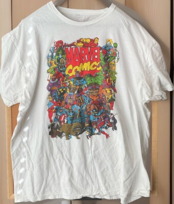 Marvel Comics Tee T-shirt Crew Neck S/S Men's Size XL White 100% Cotton | eBay US