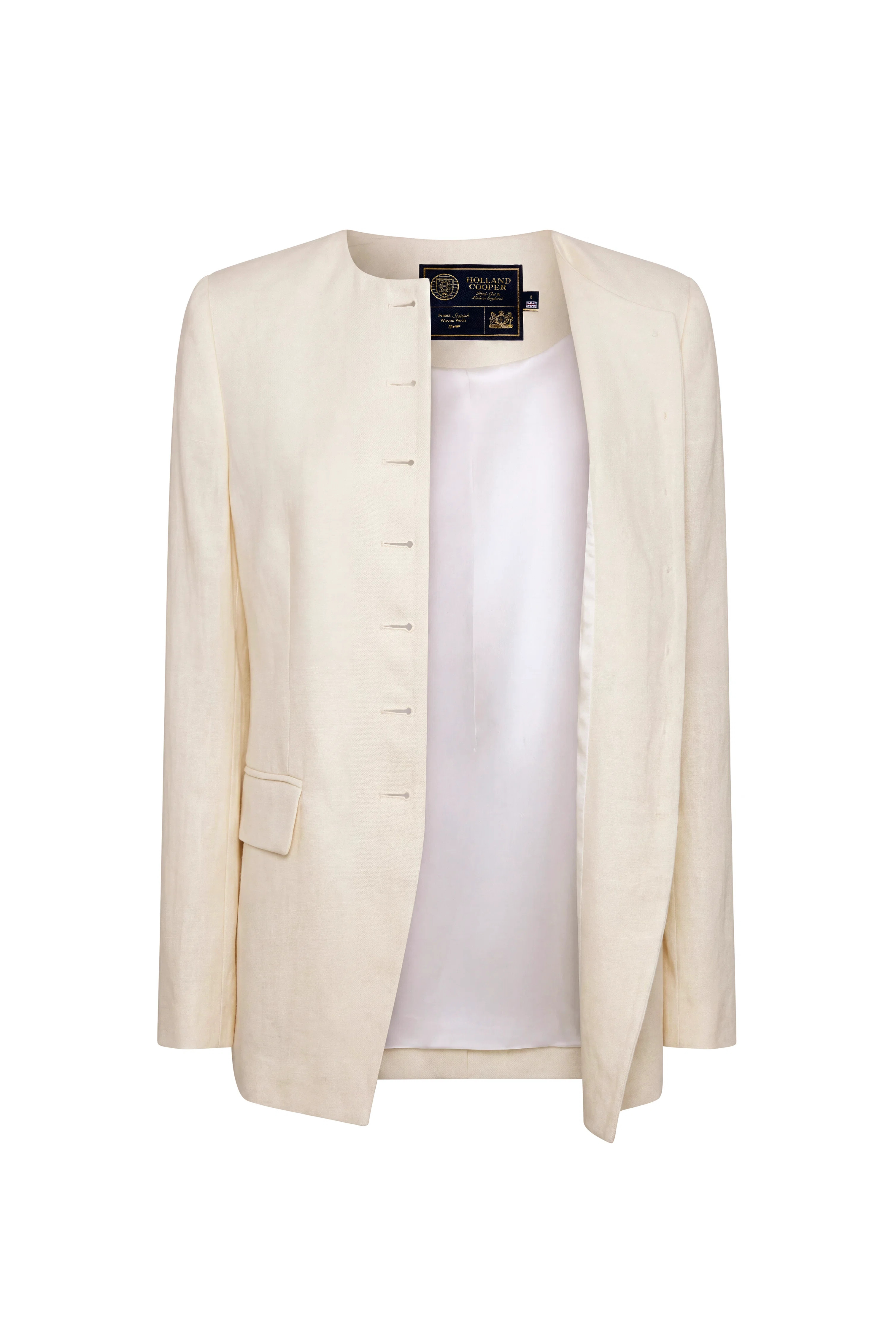 Charlton Blazer (Natural Linen Pinstripe) | Holland Cooper