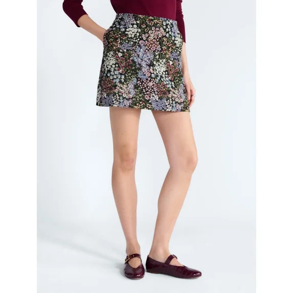 Free Assembly Women's and Women's Plus High-Rise Jacquard Mini Skirt, Sizes 0-28W | Walmart (US)