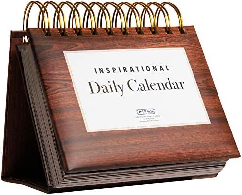 Motivational & Inspirational Perpetual Daily Flip Calendar with Self-Standing Easel (Woodgrain) | Amazon (US)
