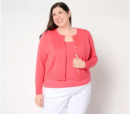 Make Your Selection: Isaac Mizrahi Live! Button Front Long Sleeve Bolero Sweater | QVC