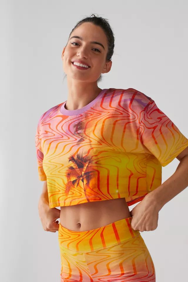 UO Palm Trees Cropped Tee | Urban Outfitters (US and RoW)