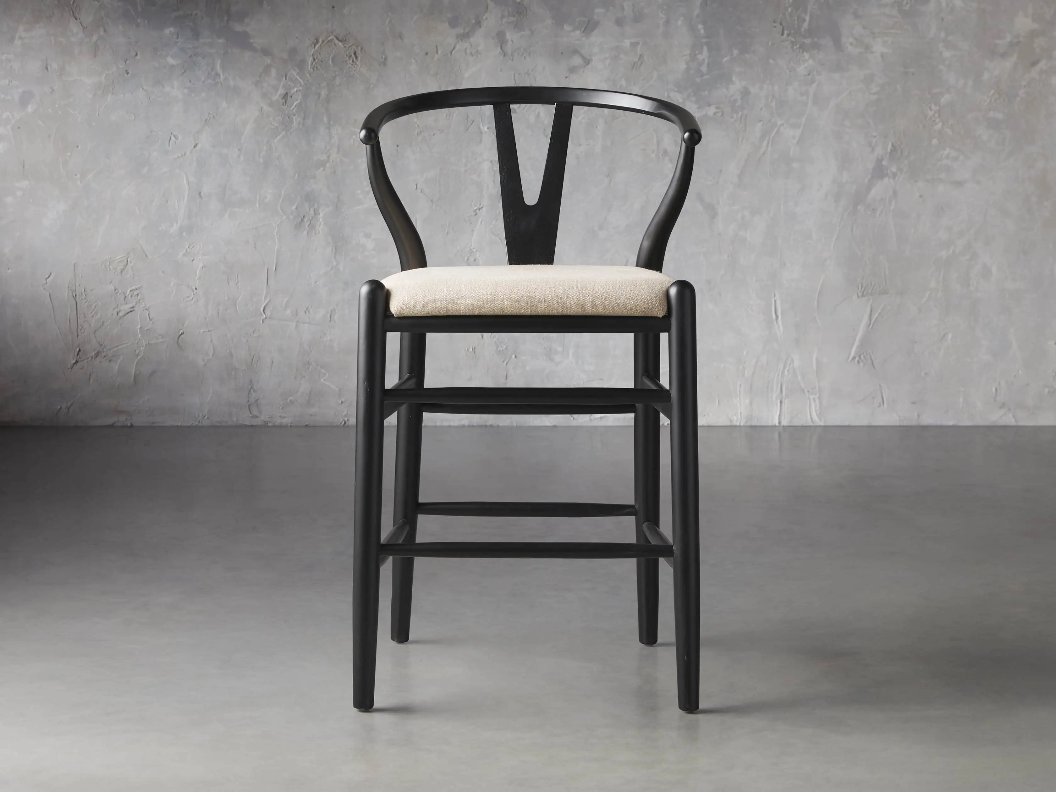 Robin Wishbone Counter Stool in Solid Black | Arhaus
