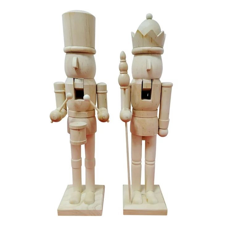 Christmas Wooden Beige Color Nutcracker Soldier, 2-Pieces, 15 in Height, by Holiday Time - Walmar... | Walmart (US)