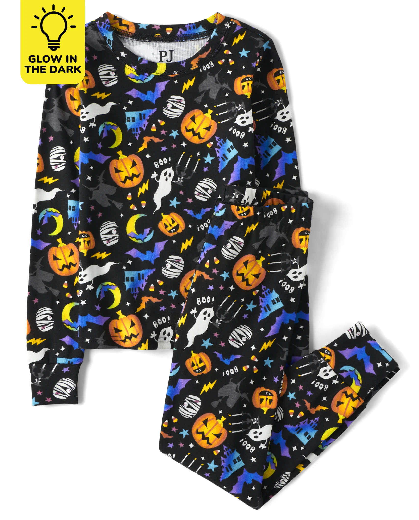 Unisex Kids Matching Family Glow Halloween Snug Fit Cotton Pajamas - black | The Children's Place