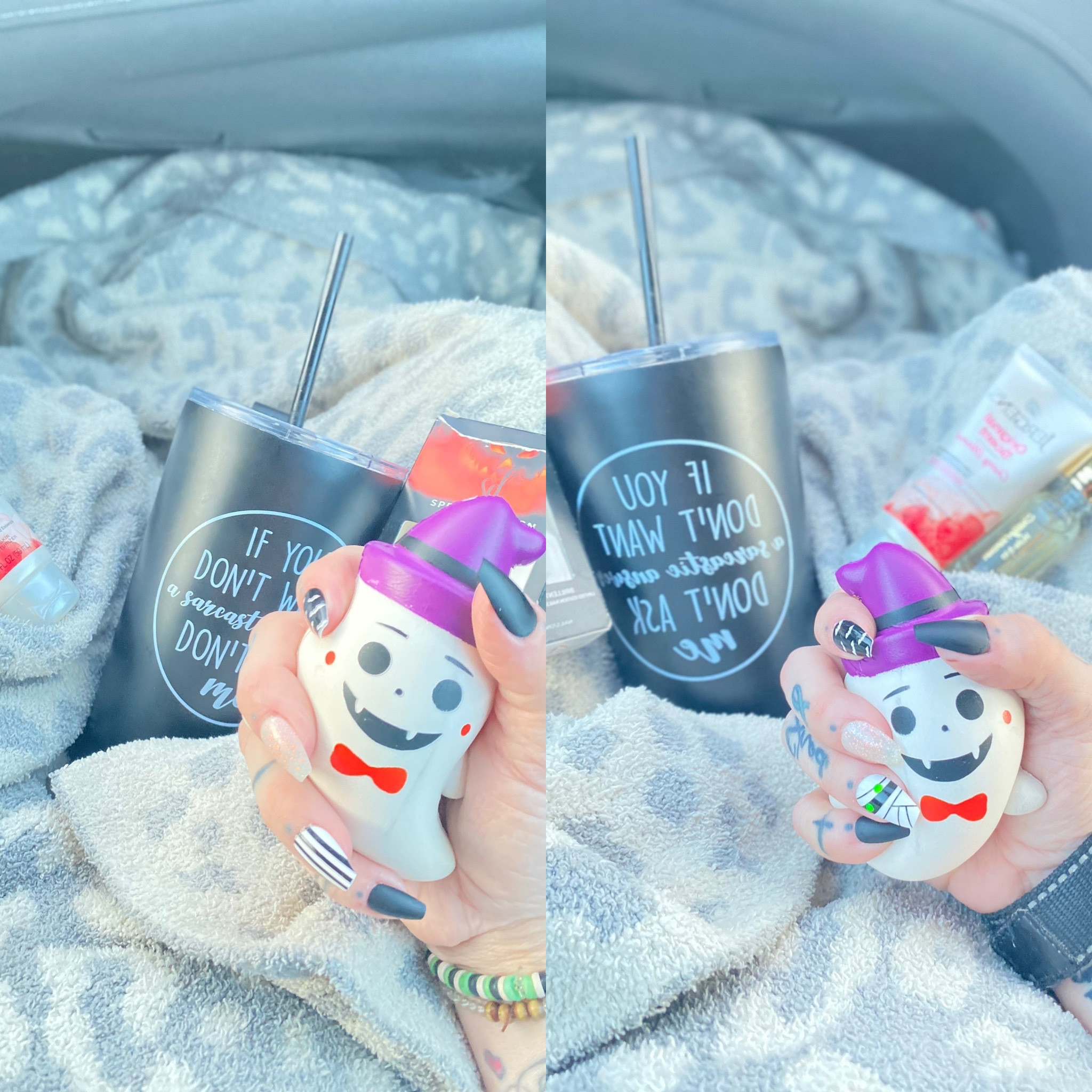 You cannot sleep on the glue on nails 💅🏼 from Kiss 💋 Nails!! I’m talking legit 🤌🏻 ! I have tried and worn ALL of the designs in this post! The do NOT BREAK! They literally stay in until you take them off! If anything, they will bend (and it does NOT hurt or damage you really nails) I ditched the nails salon a while ago and started doing these myself! Where can you get an $8 mani!?! I’ll tell you, AT HOME with Kiss nails!!! And their glue and also LA Colors glue, I have found to be THE BEST!! Keep checking back for more designs!! I’m on the hunt for great fall colors and designs! These are you Treat of Halloween 🎃 nails!! Girl, treat yo self and give yourself a 15 minute mani at home yourself! ♥️💅🏼

#LTKHalloween #LTKSeasonal #LTKstyletip