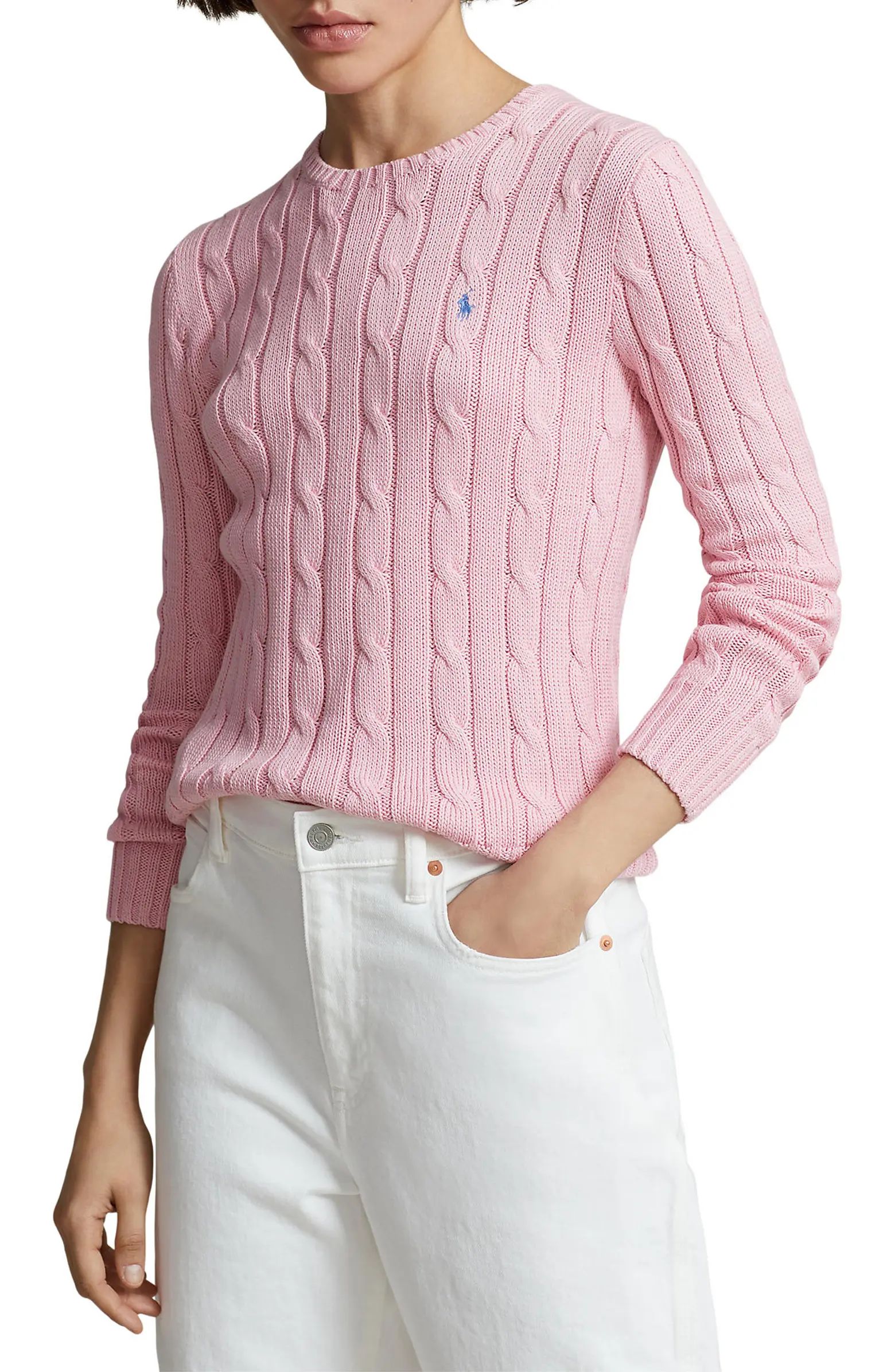Juliana Cable Knit Cotton Sweater | Nordstrom