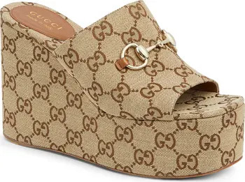 Gucci Carmen Horsebit Platform Wedge Sandal (Women) | Nordstrom | Nordstrom