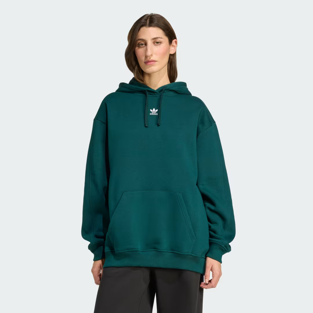 adidas Essentials Oversized Fleece Hoodie Aurora Ivy L Womens | adidas (US)