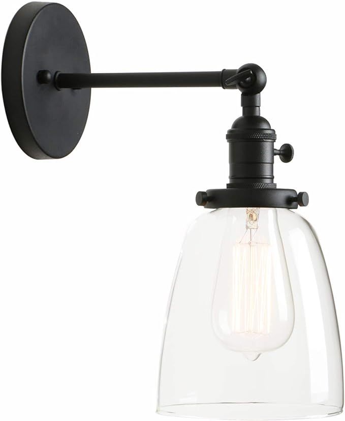 Permo Industrial Edison Antique Single Sconce with Oval Cone Clear Glass Shade 1-Light Wall Sconc... | Amazon (CA)