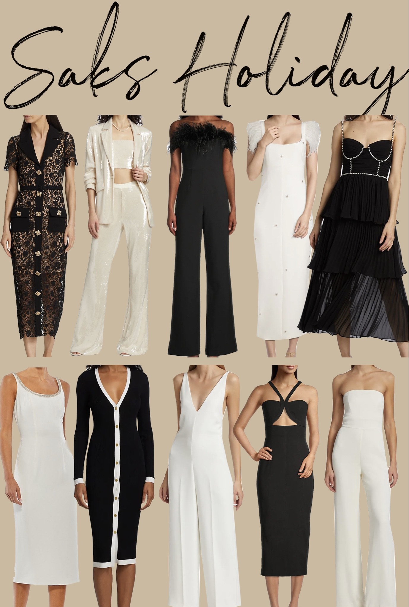 Kat Jamieson of With Love From Kat shares her favorite Saks holiday dresses for this season. Holiday dresses, cocktail party, holiday party, classic style. 

#LTKSeasonal #LTKstyletip