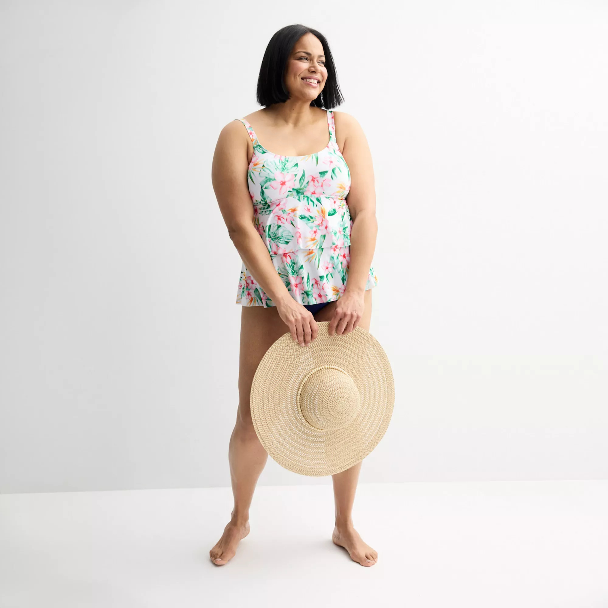 Women's Bal Harbour High Low Double Tier Fauxkini Swim Top | Kohl's