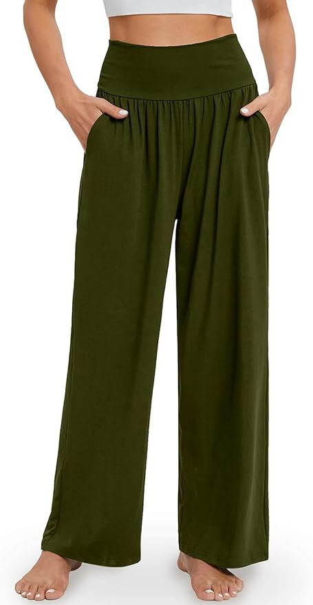 Gracyoga Wide Leg Yoga Pants for Women Casual Loose Cozy Sweatpants High Waisted Lounge Pajama Fl... | Amazon (US)