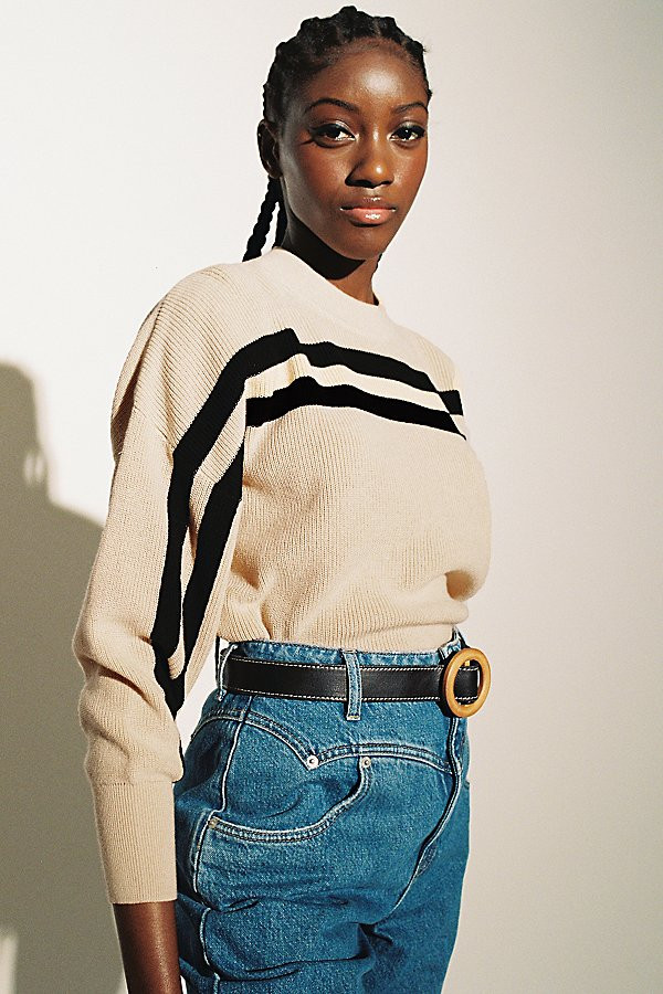 The Fifth Label Spur Knit Striped Sweater - Beige M at Urban Outfitters | Urban Outfitters (US and RoW)