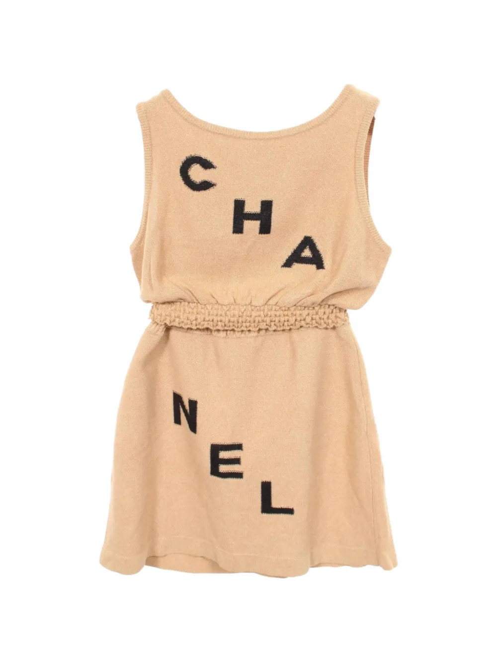 CHANEL Pre-Owned 1986-1988 logo-knit tank top and skirt set - Neutrals | Farfetch Global