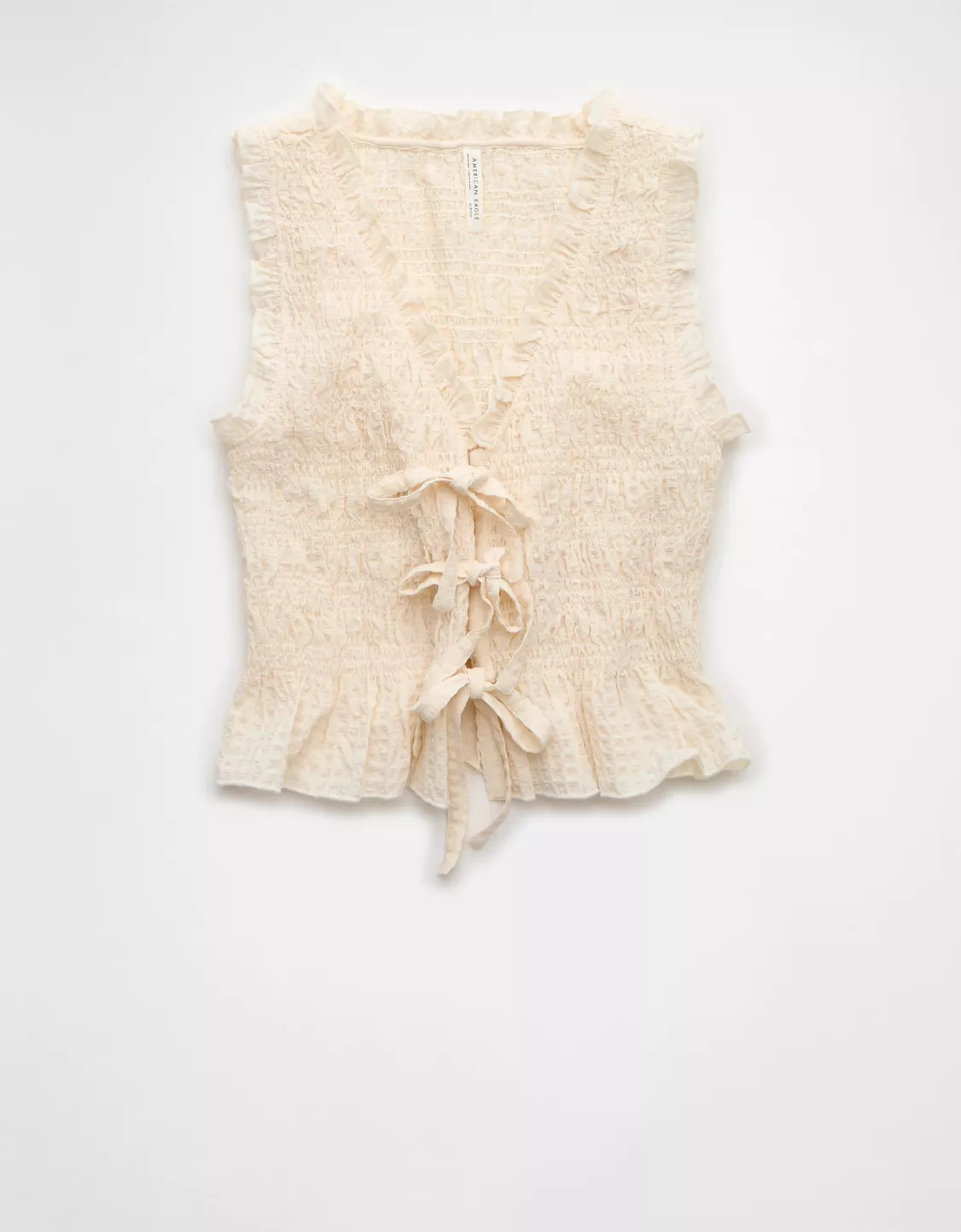 AE Tie-Front Smocked Tank Top | American Eagle Outfitters (US & CA)
