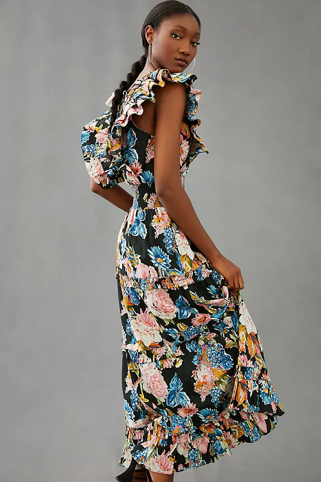 Love The Label Topanga Ruffled V-Neck Dress | Anthropologie (US)