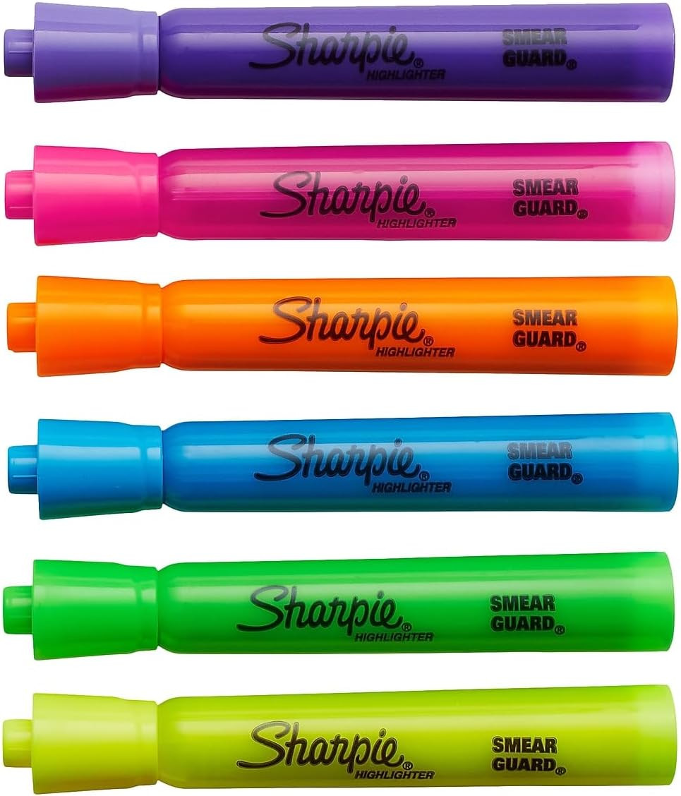 Sharpie Tank Highlighters, Fluorescent And Pastel Highlighters, Chisel Tip, Highlighter Markers S... | Amazon (US)