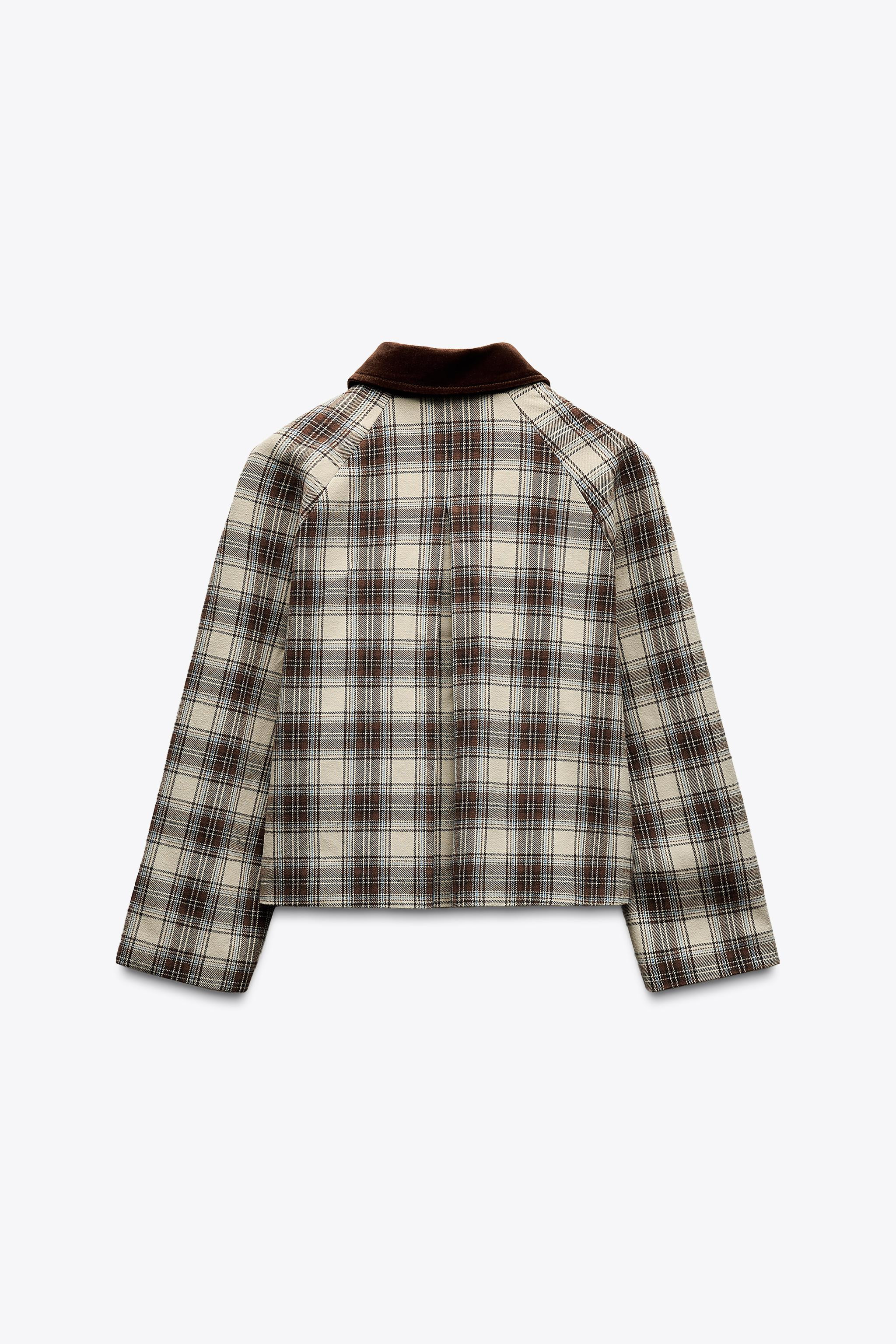 CHECKED CAPE JACKET | Zara UK
