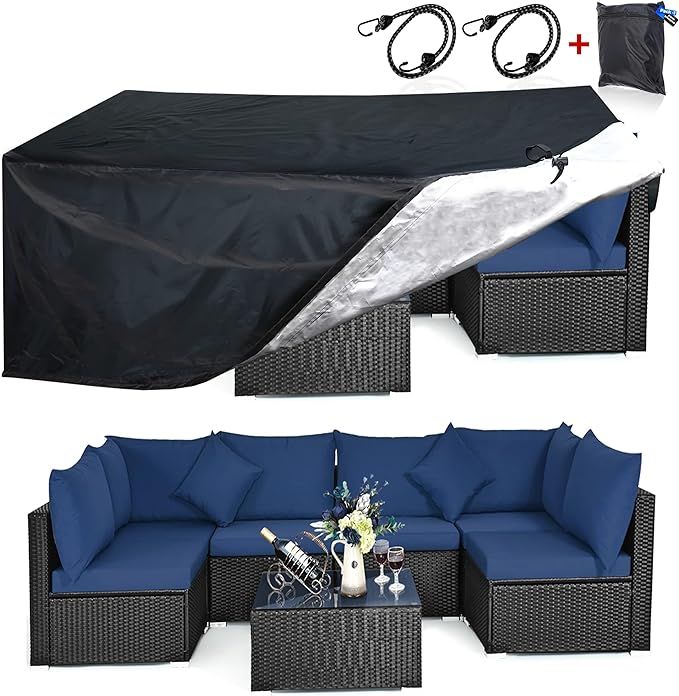 Patio Furniture Covers, Heavy Duty Outdoor Furniture Cover Waterproof & Dust Proof for Sectional ... | Amazon (US)