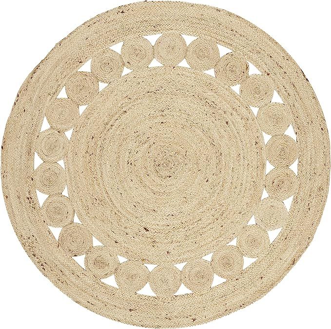 Safavieh Natural Fiber Round Collection 3' Round Ivory NF364B Handmade Boho Charm Farmhouse Jute ... | Amazon (US)