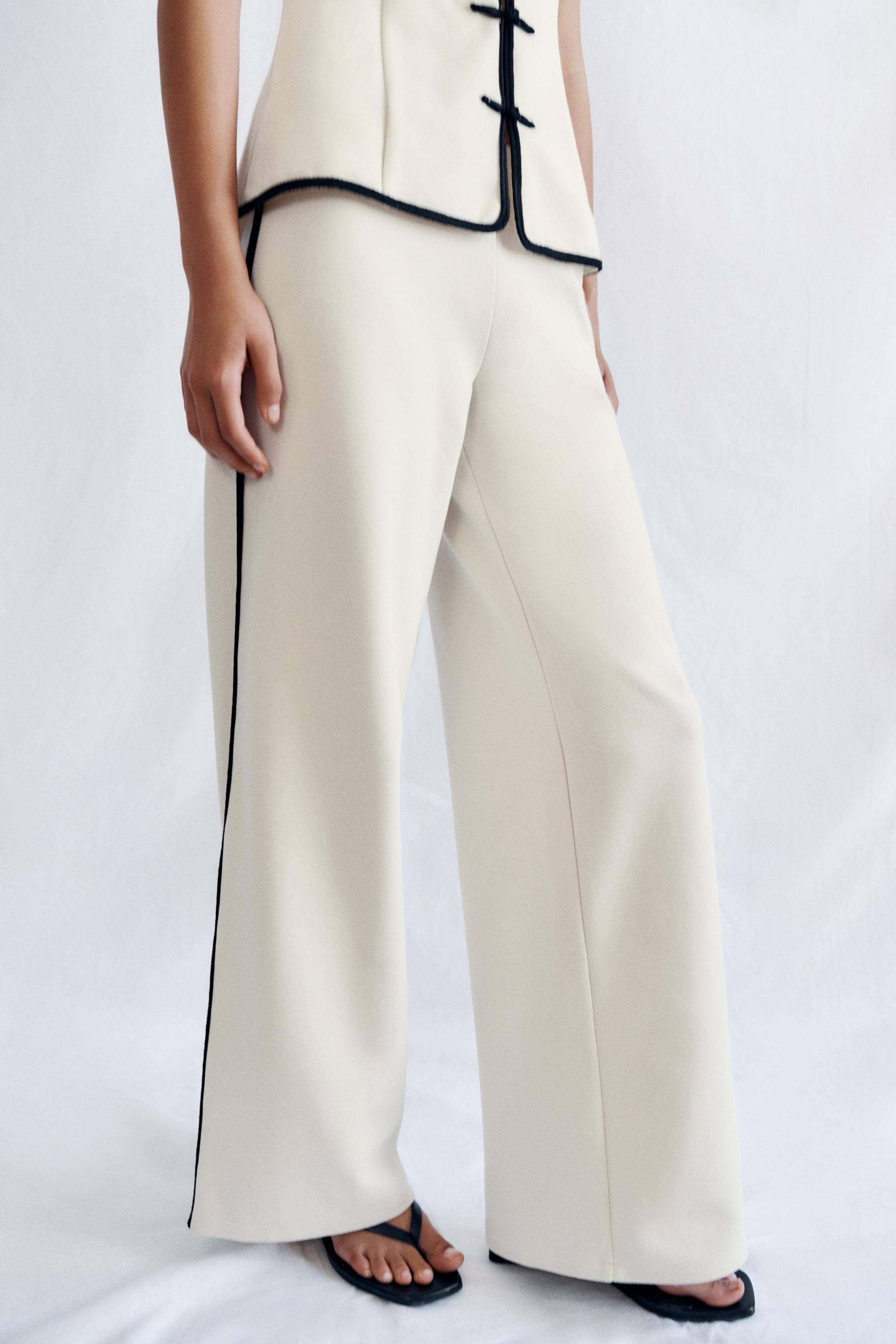 PIPED WIDE LEG PANTS | Zara US