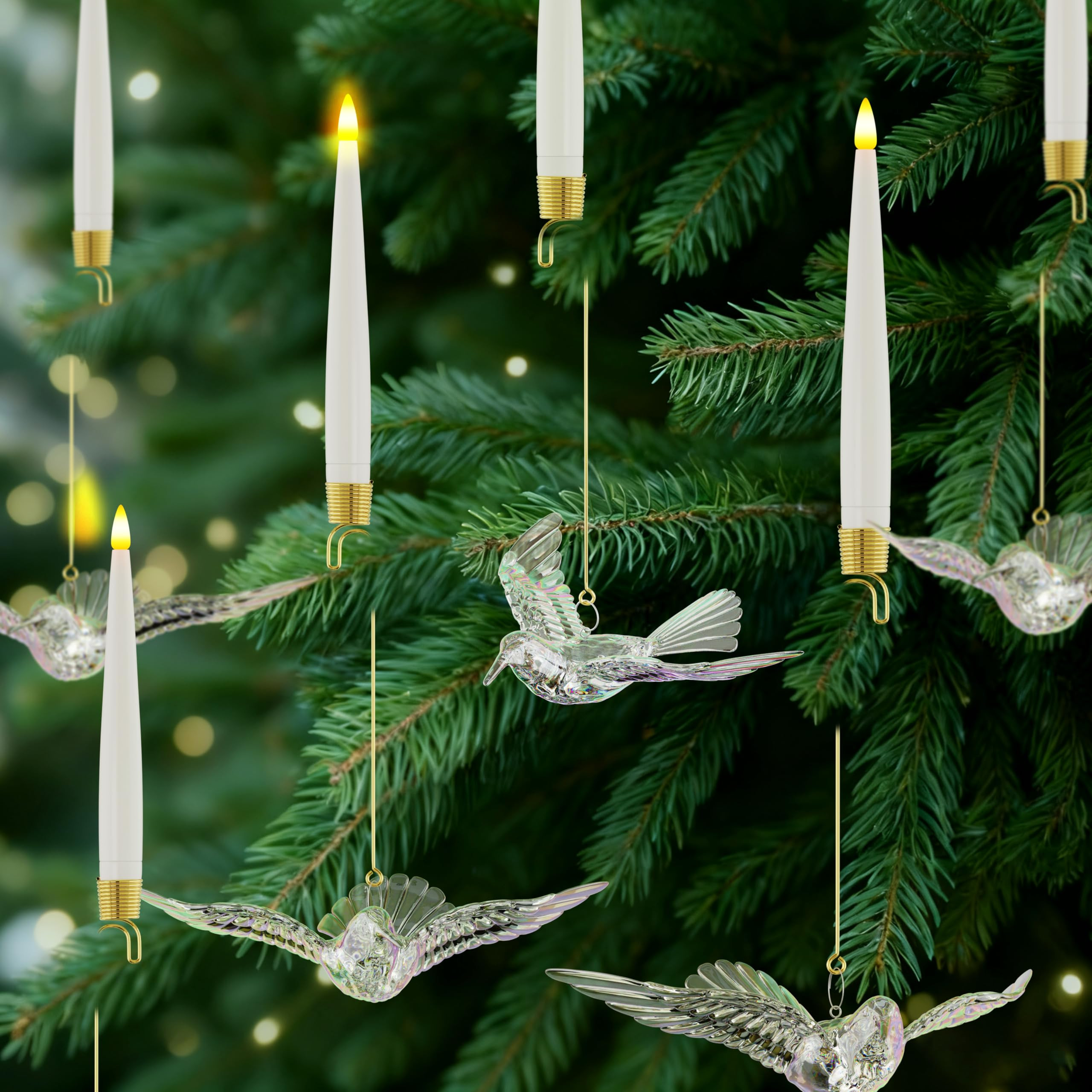 Flameless Christmas Tree Candles with Remote, 6 Pack Battery Operated LED Candles with Suction Cu... | Amazon (US)