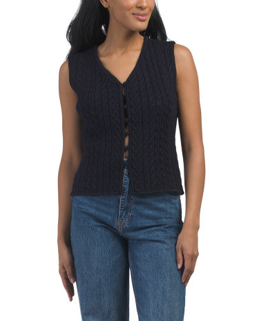 Cable Button Sweater Vest | TJ Maxx