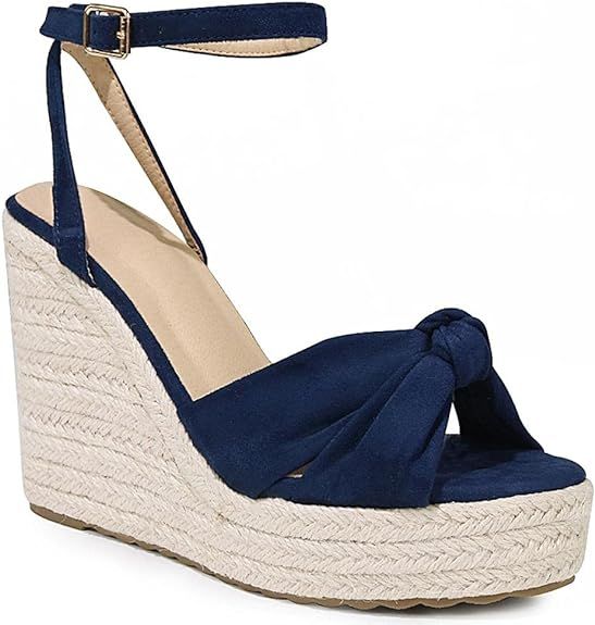 Mikarka Sandals for Women, Platform Ankle Strap Womens Sandals Open Toe Espadrille Wedge Sandals ... | Amazon (US)