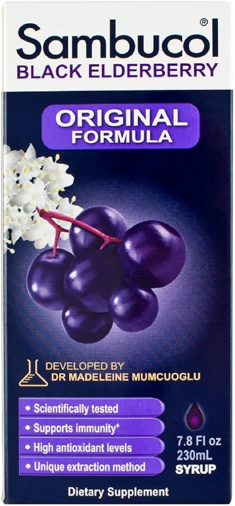 Sambucol Syrup Black Elderberry Original Formula, 7.8 Fluid Ounce | Amazon (US)