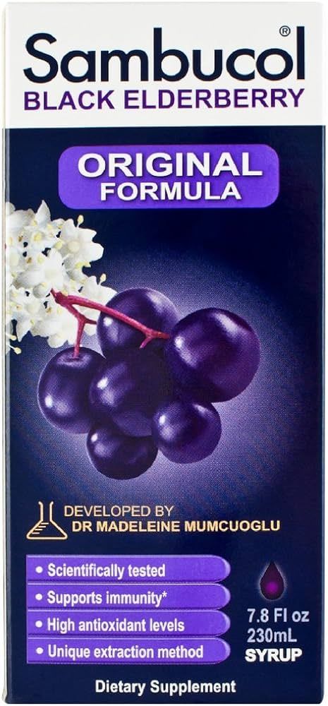 Sambucol Syrup Black Elderberry Original Formula, 7.8 Fluid Ounce | Amazon (US)