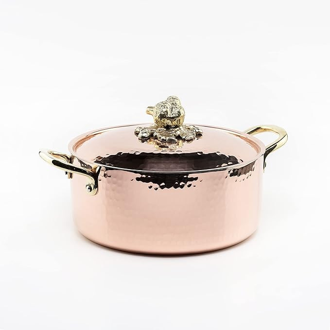 Hakart Handmade Copper Pot 7.87 inch (20 cm), 95 oz (2.8 L) Pure Copper Tin Lined Cooking Pot, Co... | Amazon (US)