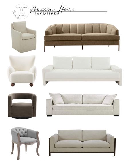 Amazon home. Favorite finds. White sofa modern. Rust couch modern. Modern accent chair swivel. White accent chair barrel. Tufted accent chair traditional. 

#LTKsalealert #LTKFind #LTKhome