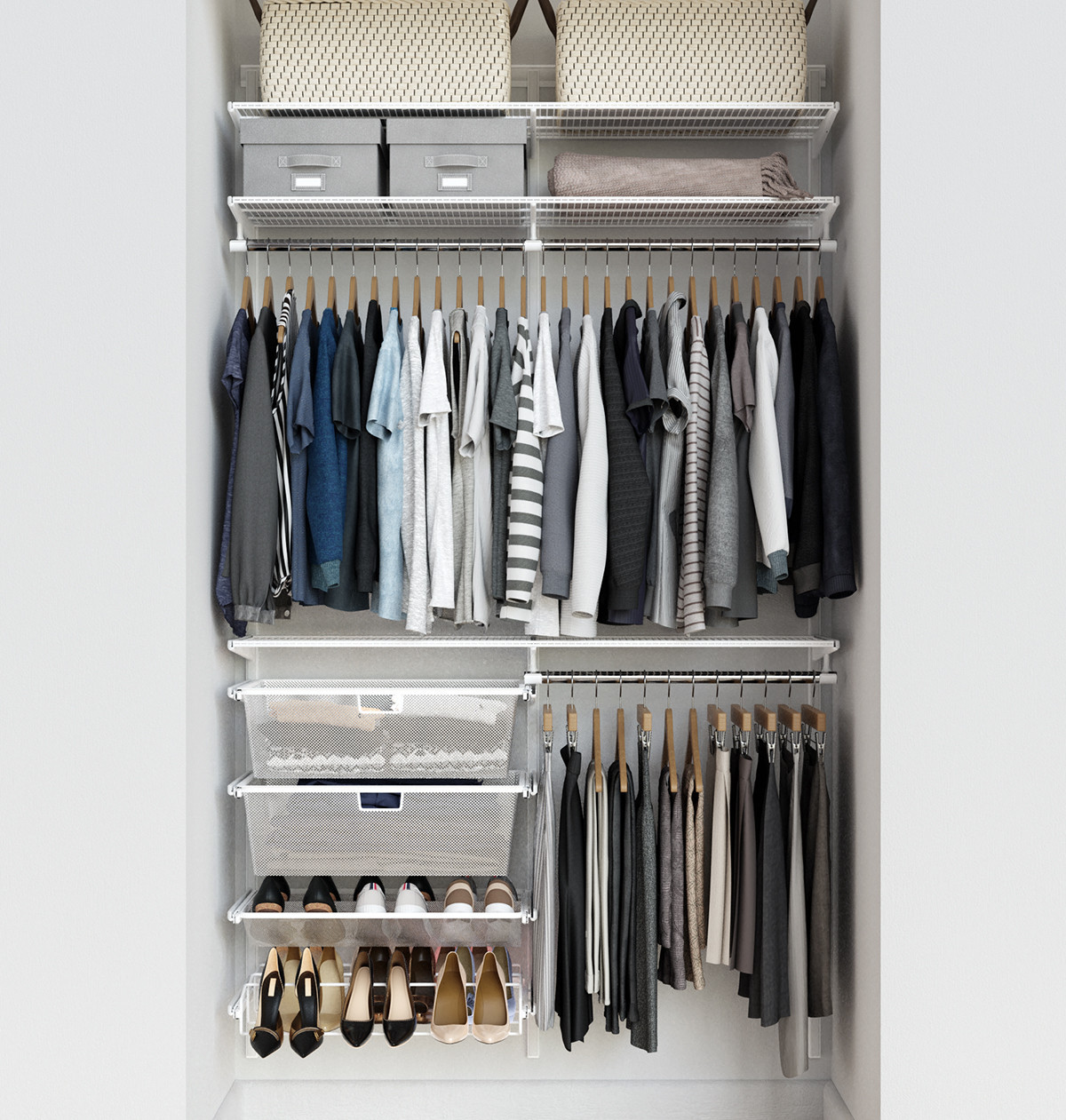 Elfa Classic 4' Reach-In Closet | The Container Store