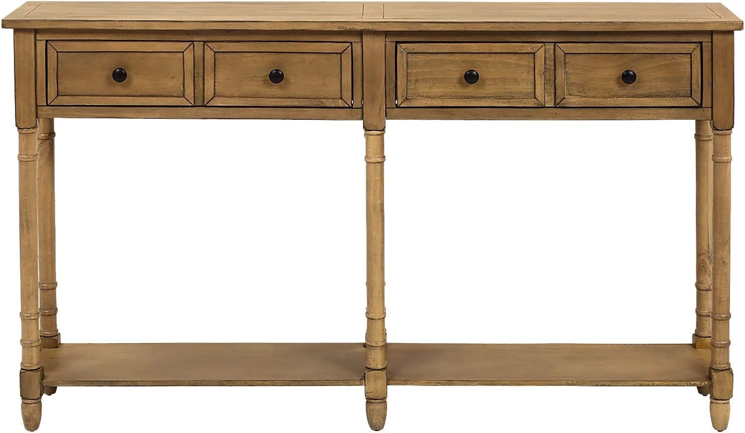 Knocbel 58in Long Accent Entry Console Table with Drawers & Bottom Open Shelf, Solid Wood Sofa Co... | Amazon (US)
