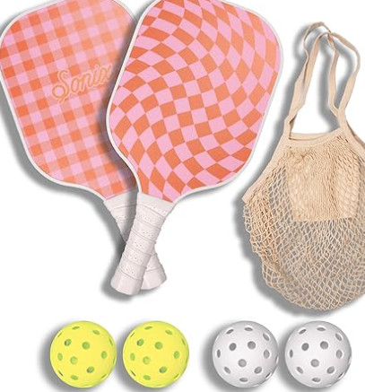 Pickleball Paddles Set of 2 - Fiberglass Pickleball Paddles for Beginners, USAPA Approved Pickle Ball Rackets 2 Pack with 4 Pickleball Balls, 1 Pickleball Net Bag, Paddles Ball Set Outdoor Indoor 

 #LTKGiftGuide #LTKSeasonal #LTKActive