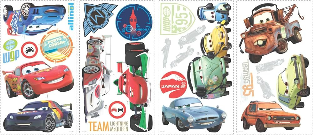 RoomMates Disney Pixar Cars 2 Peel and Stick Wall Decals by RoomMates, RMK1583SCS | Amazon (US)