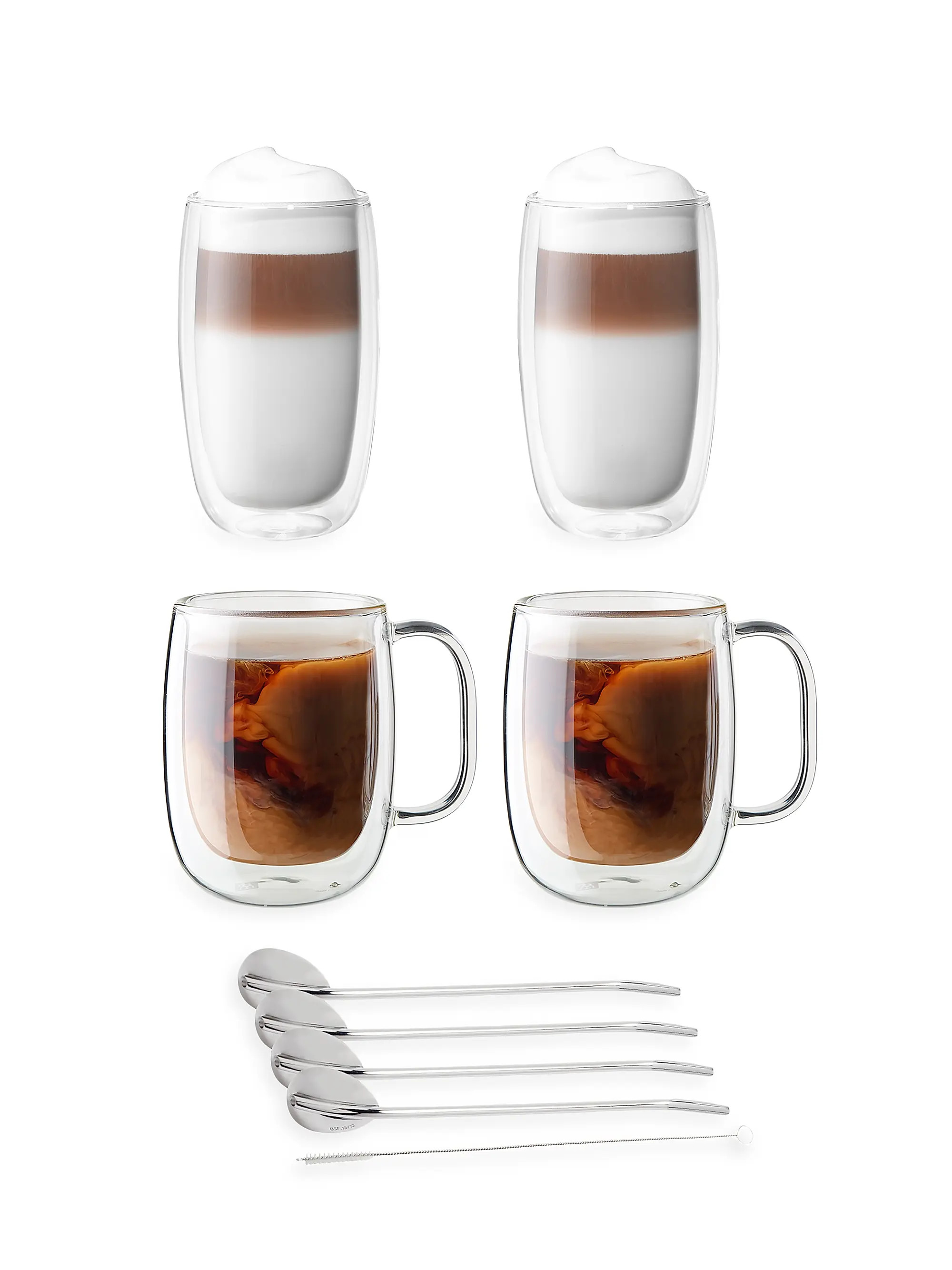 Sorrento Double Wall Coffee and Beverage 9 Piece Glassware Set | Saks Fifth Avenue