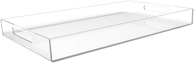 Vale Arbor Clear Acrylic Serving Tray for Vanity, Bathroom, Ottoman, Desk and Décor with Handles... | Amazon (US)