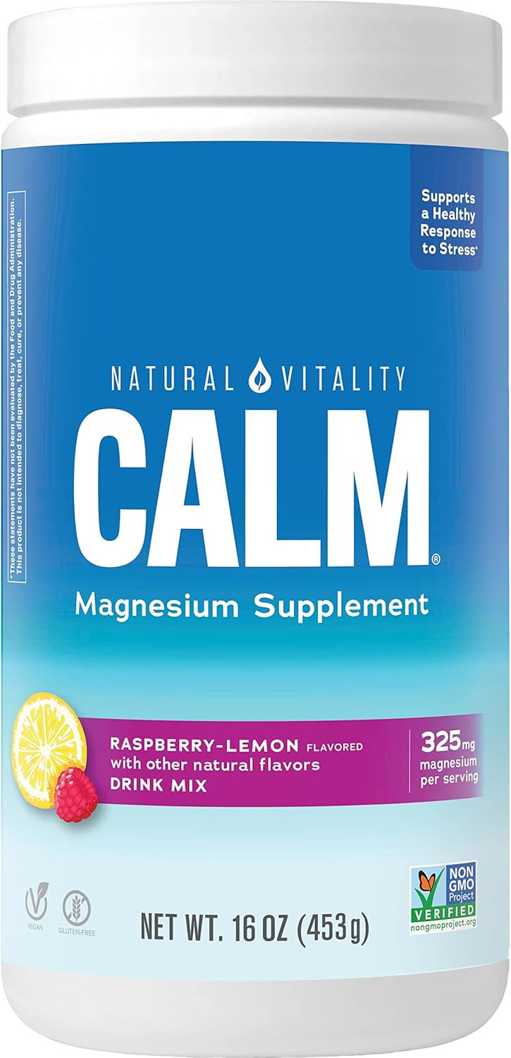 Natural Vitality Calm, Magnesium Citrate Supplement, Anti-Stress Drink Mix Powder - Gluten Free, ... | Amazon (US)