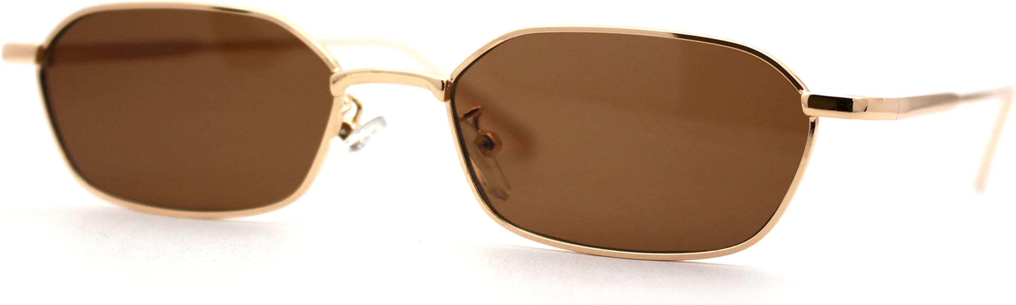 SA106 Classic Narrow Rounded Rectangle Minimal 90s Sunglasses | Amazon (US)