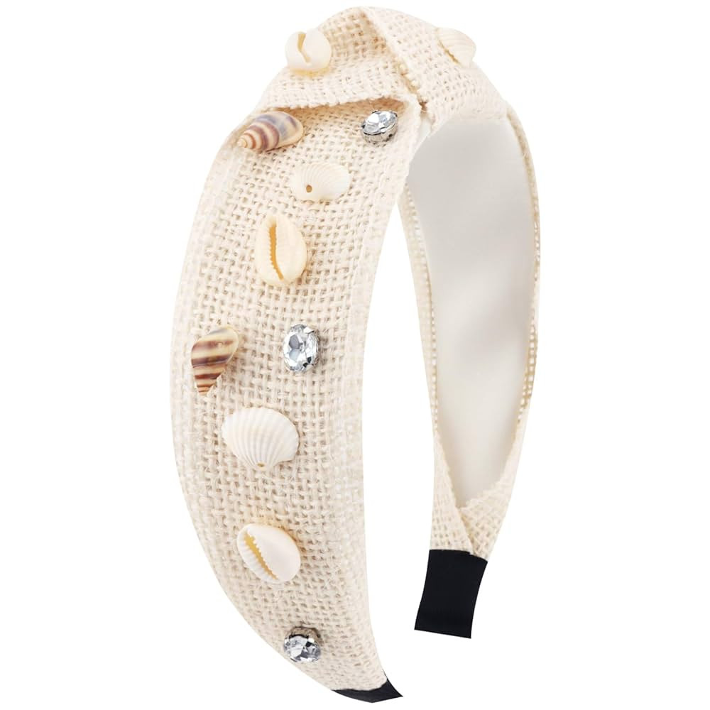 TOBATOBA Seashell Headband, Summer Headbands for Women, Boho Crystal Rhinestone Headband, Beach F... | Amazon (US)