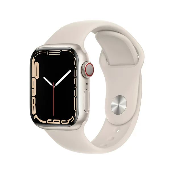 Apple Watch Series 7 GPS + Cellular, 41mm Starlight Aluminum Case with Starlight Sport Band - Reg... | Walmart (US)