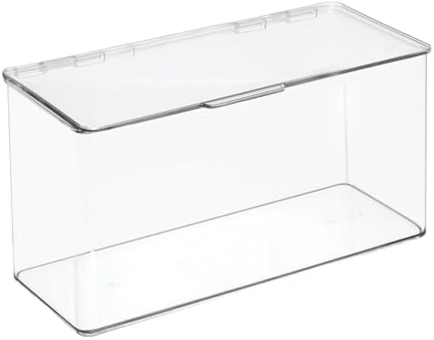 mDesign Plastic Stackable Playroom/Gaming Storage Organizer Bin Box with Hinged Lid for Drawer or... | Amazon (US)