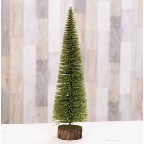 BreeBe - *Mossy Bottle Brush Pine Tree 16"" - Green, Brown | Best Buy U.S.