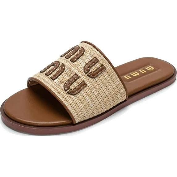 Women's Slide Sandals Square Open Toe, Dressy Shoes Sandals for Beach Party Outdoor Casual | Walmart (US)